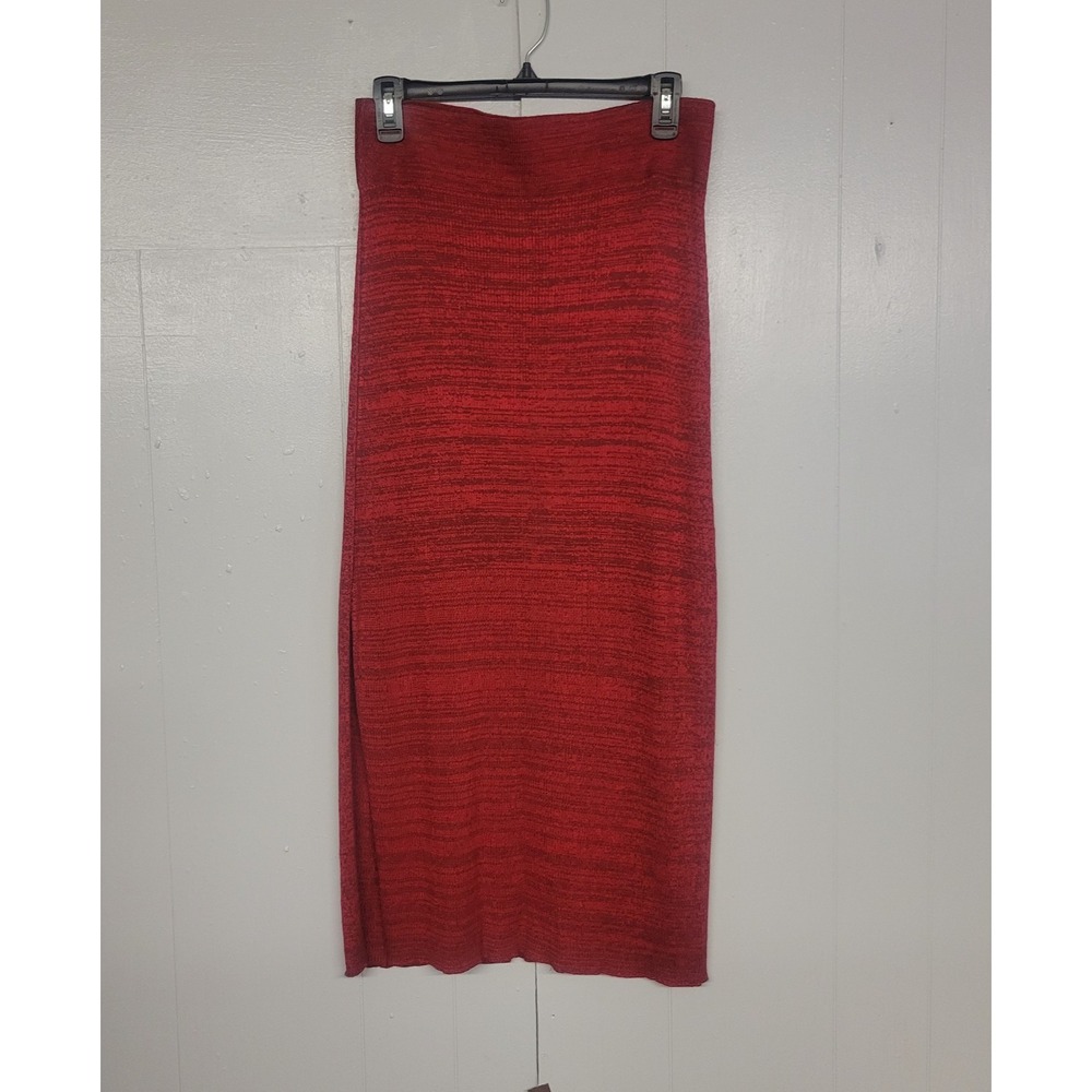 Free People Size Large Burgundy Marble Knit Sweater Maxi Skirt Preppy Casual